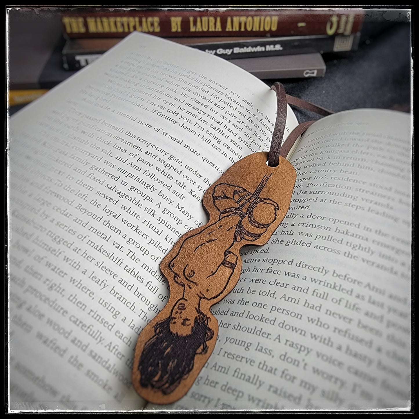 Rope Bondage Leather Book Mark - Design II