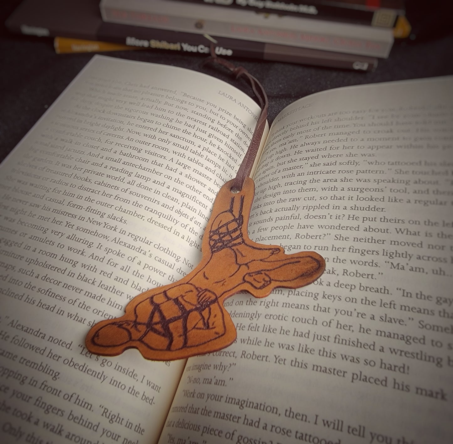 Rope Bondage Leather Book Mark - Design III