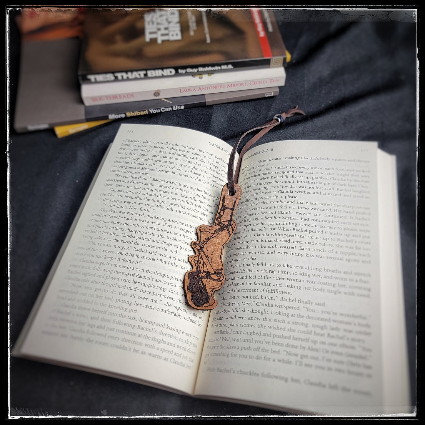 Rope Bondage Leather Book Marks Full Set