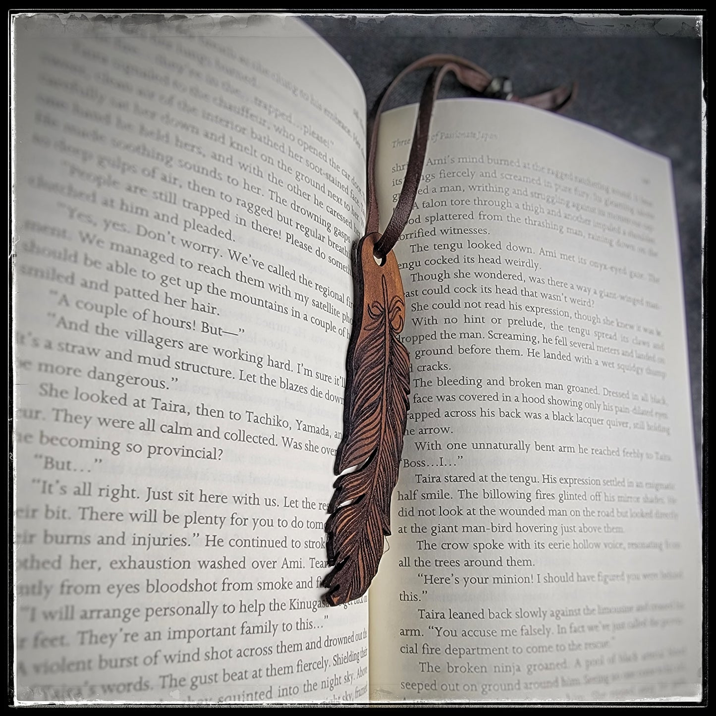 Rope Bondage Leather Book Mark - Design V