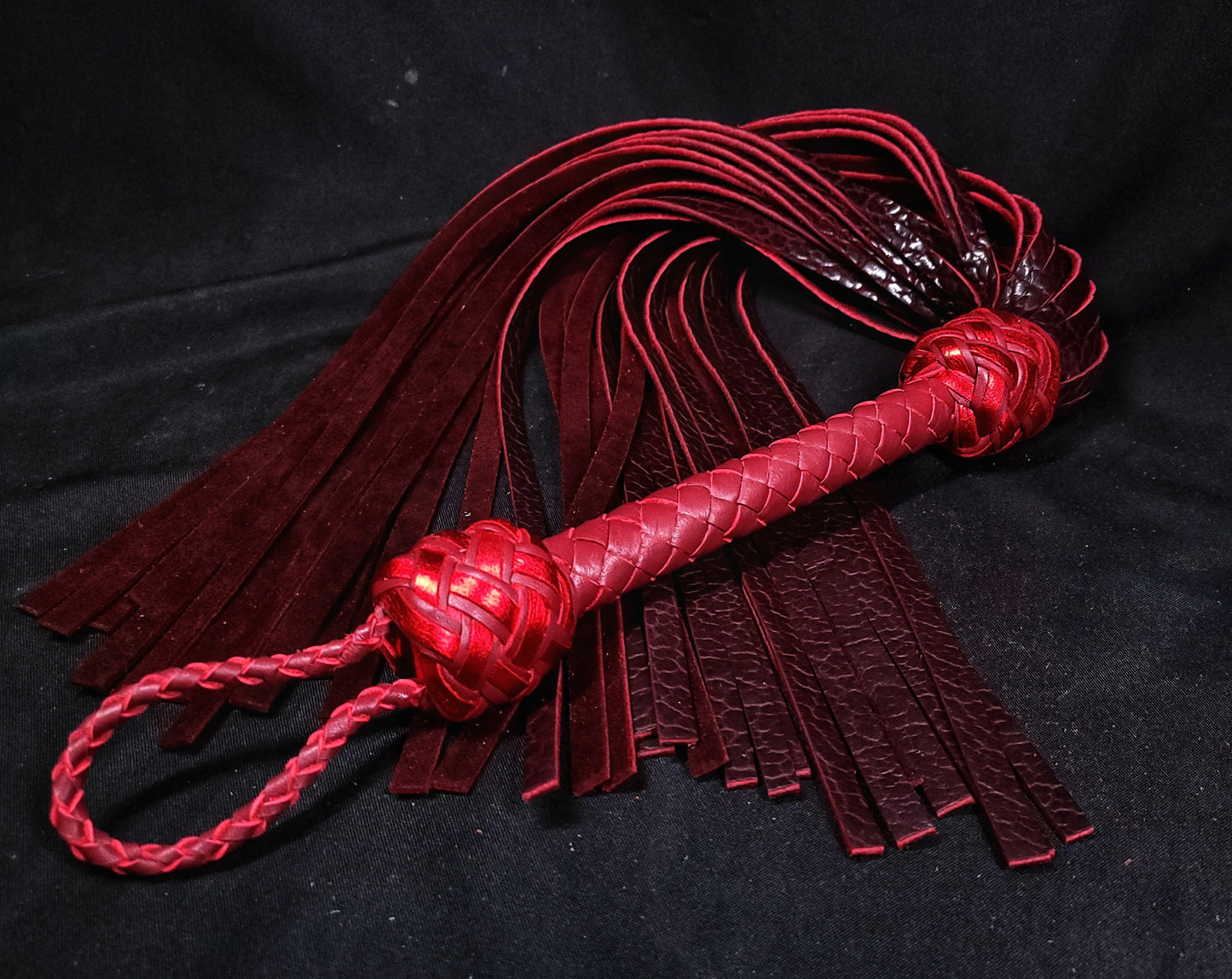 Black Cherry Bison Floggers XL- Made to Order