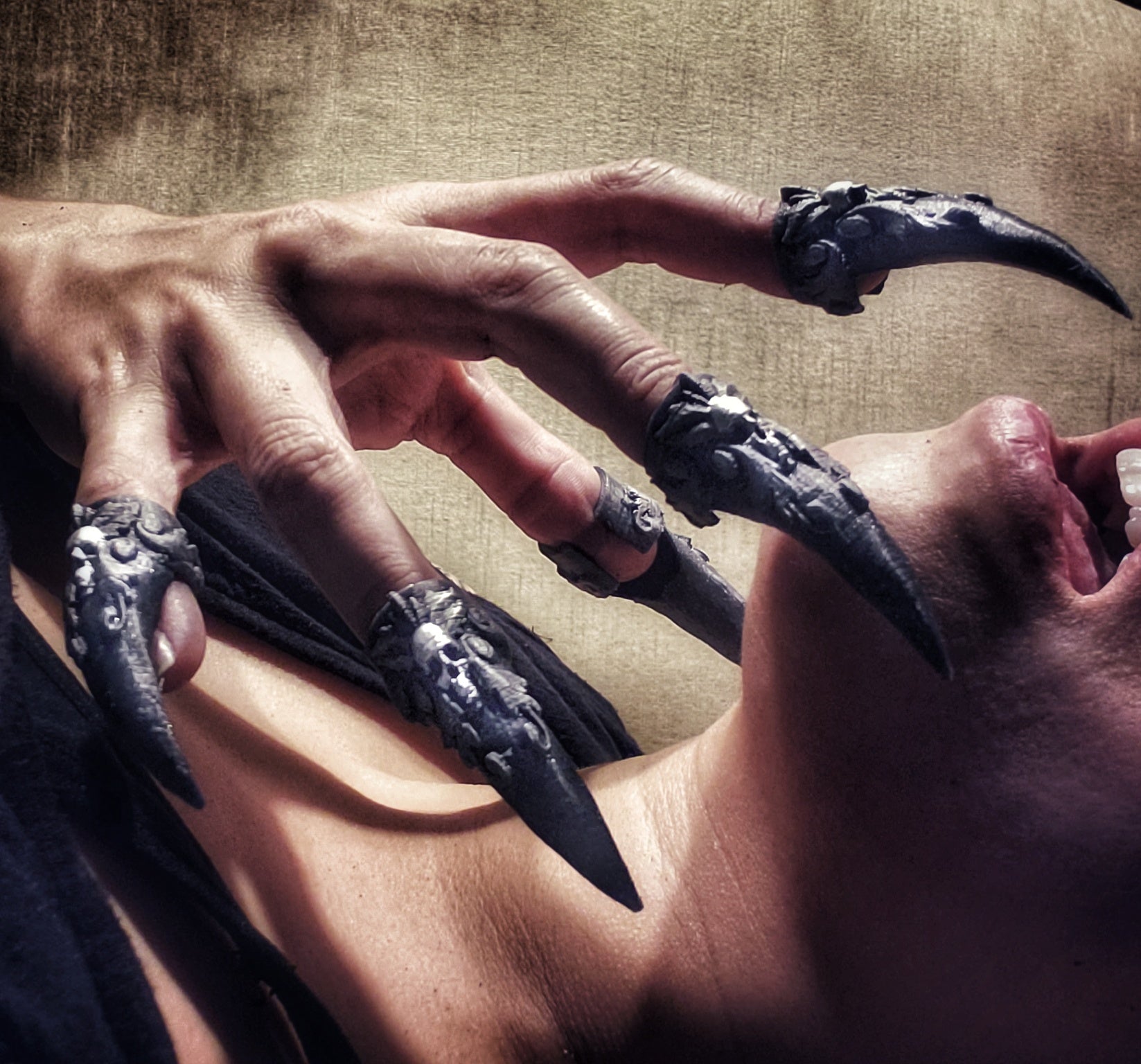 claw leather gear Claw Ring Talons For Sensation Play or Cosplay