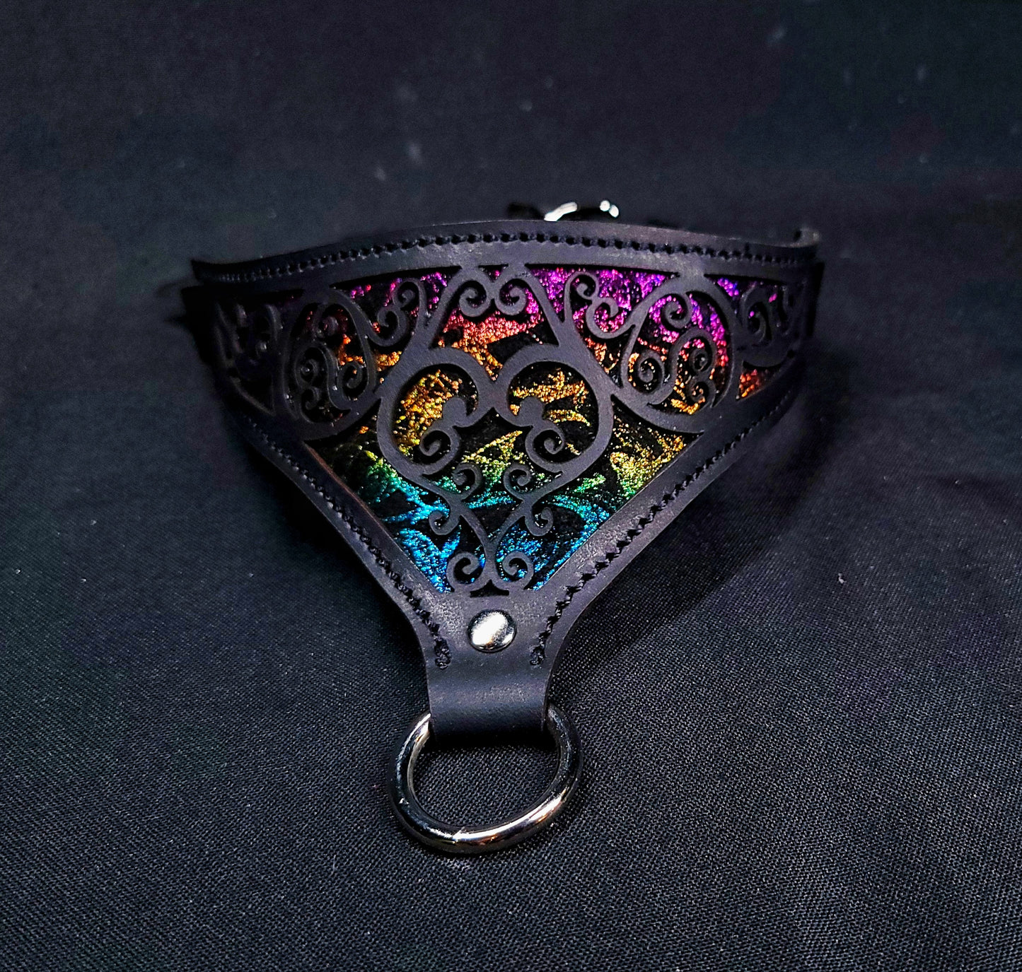 Rainbow Heart Filigree Collar - Made to Order