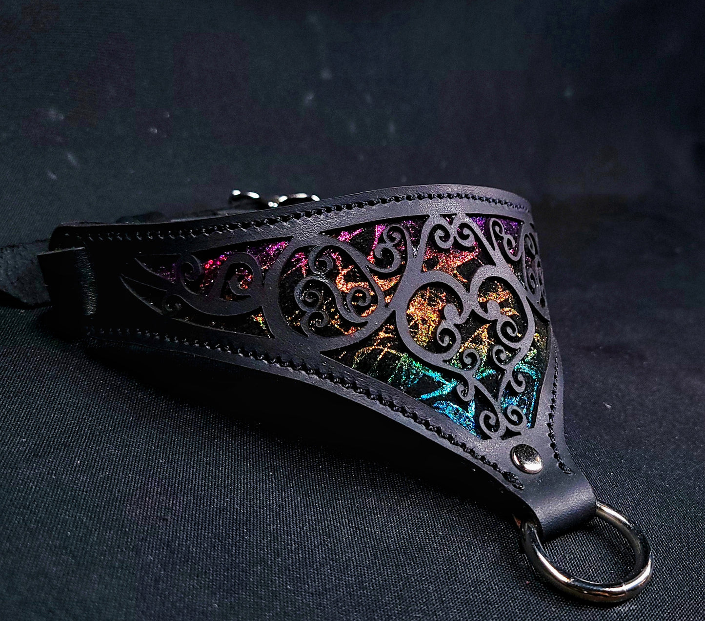 Rainbow Heart Filigree Collar - Made to Order