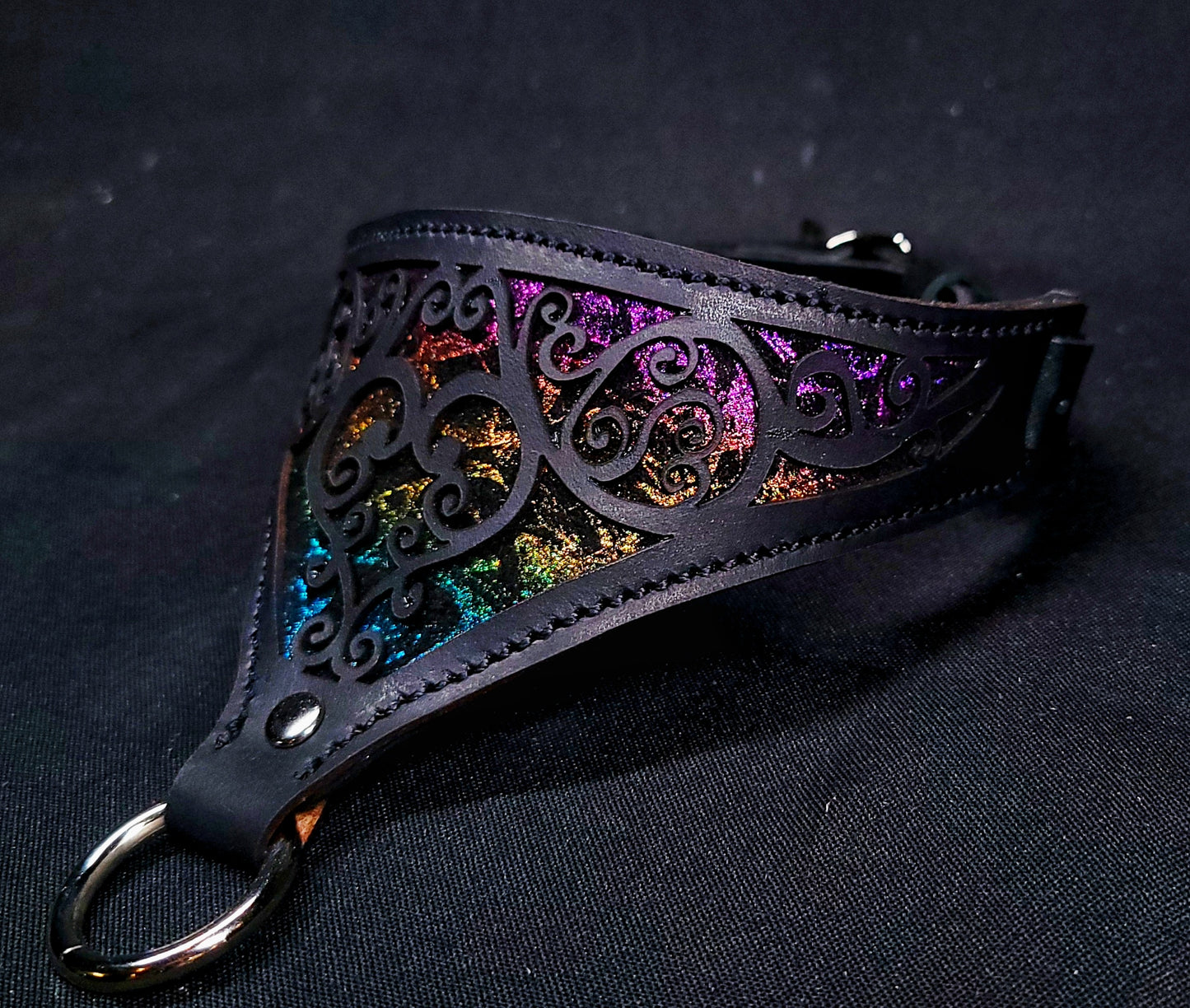 Rainbow Heart Filigree Collar - Made to Order