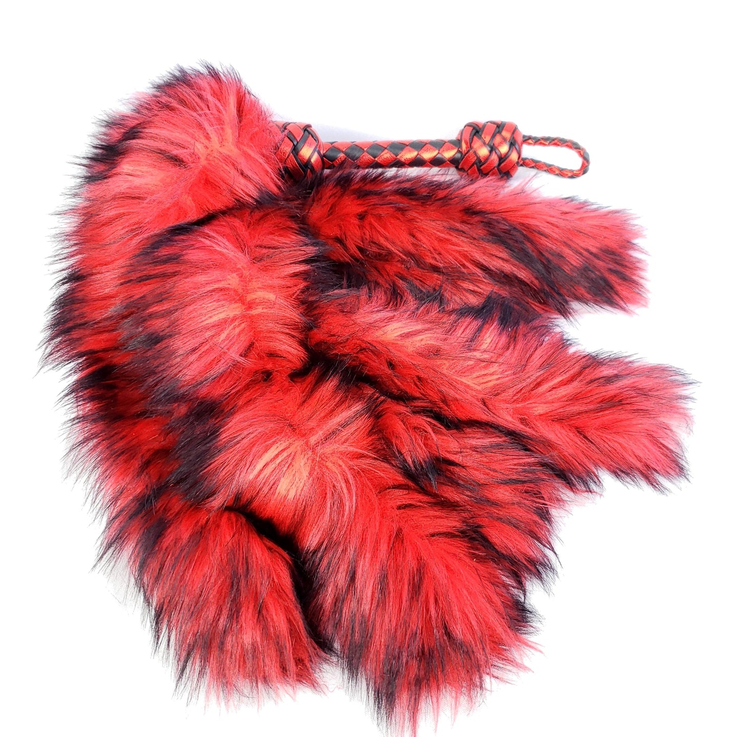 Red and Black Fluffinator flogger- In Stock