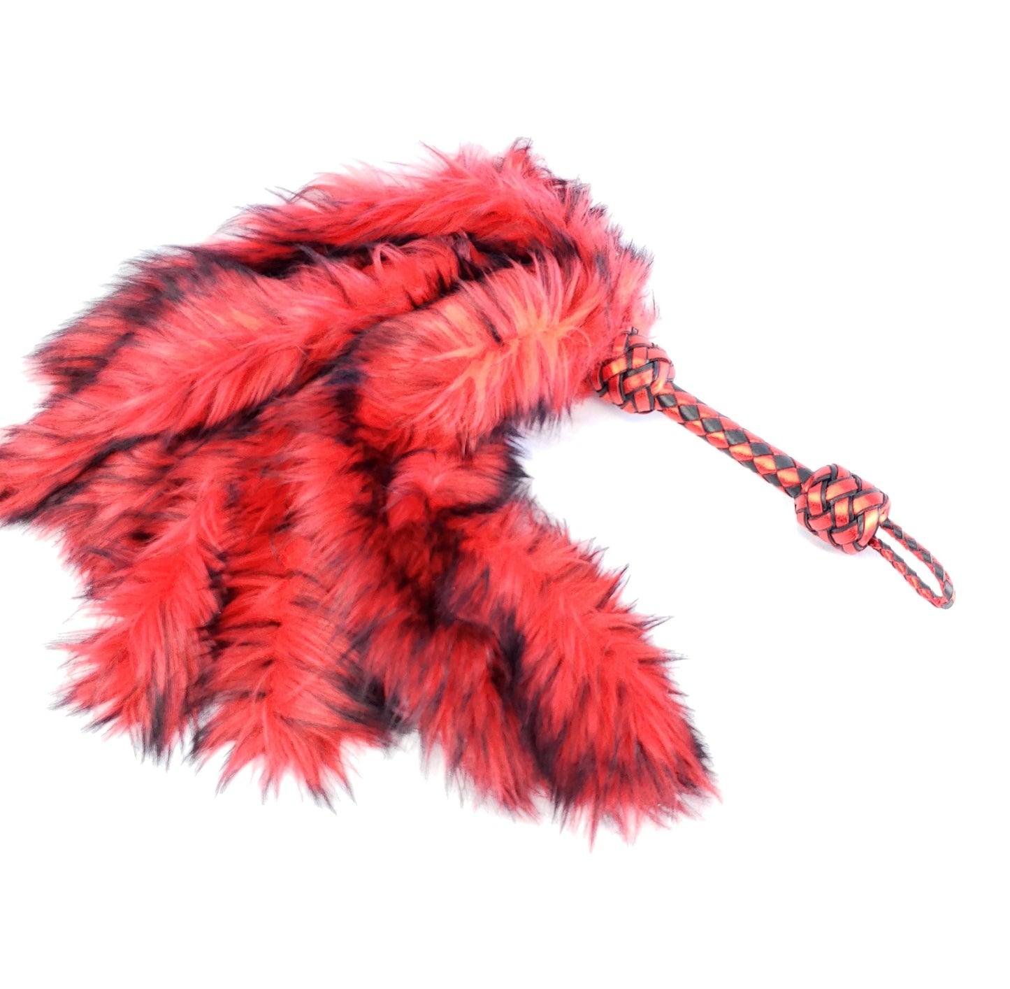 Red and Black Fluffinator Flogger- In Stock