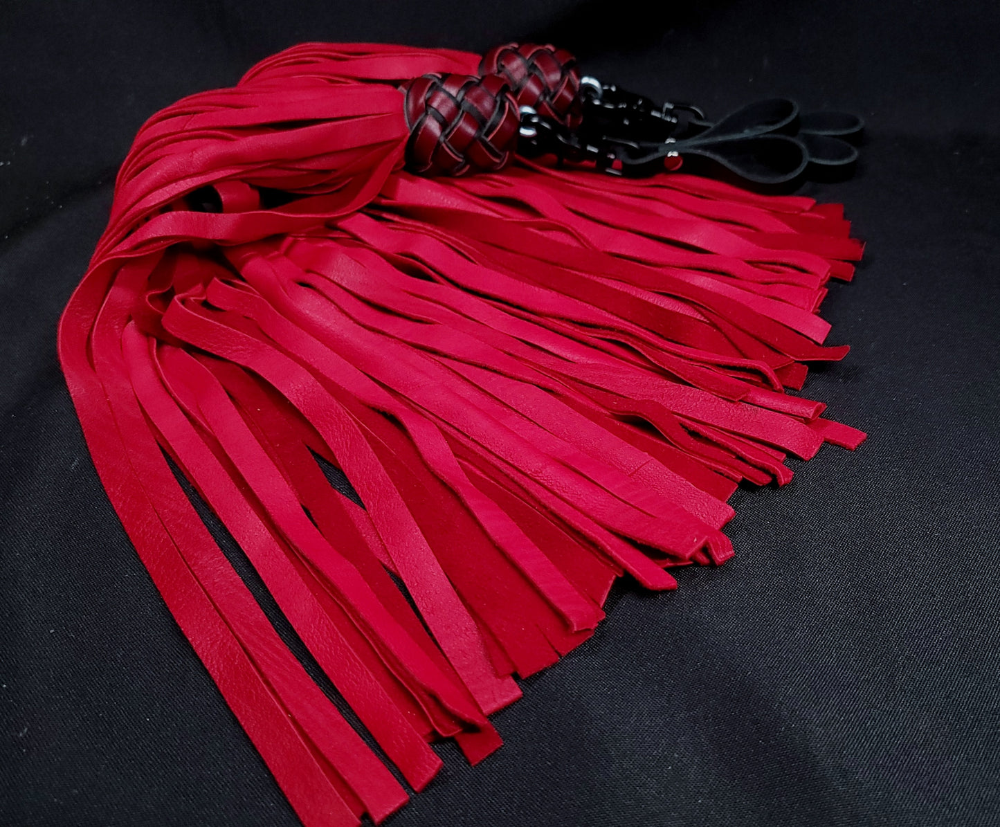 Red Deerskin Mop Finger Floggers - Made to Order