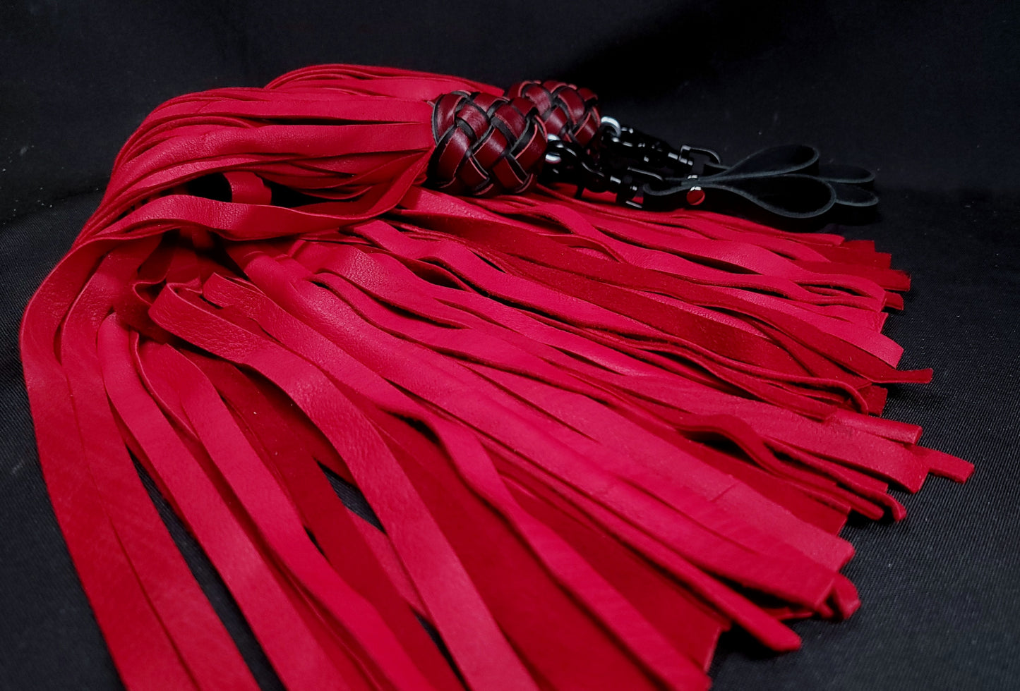 Red Deerskin Mop Finger Floggers - Made to Order