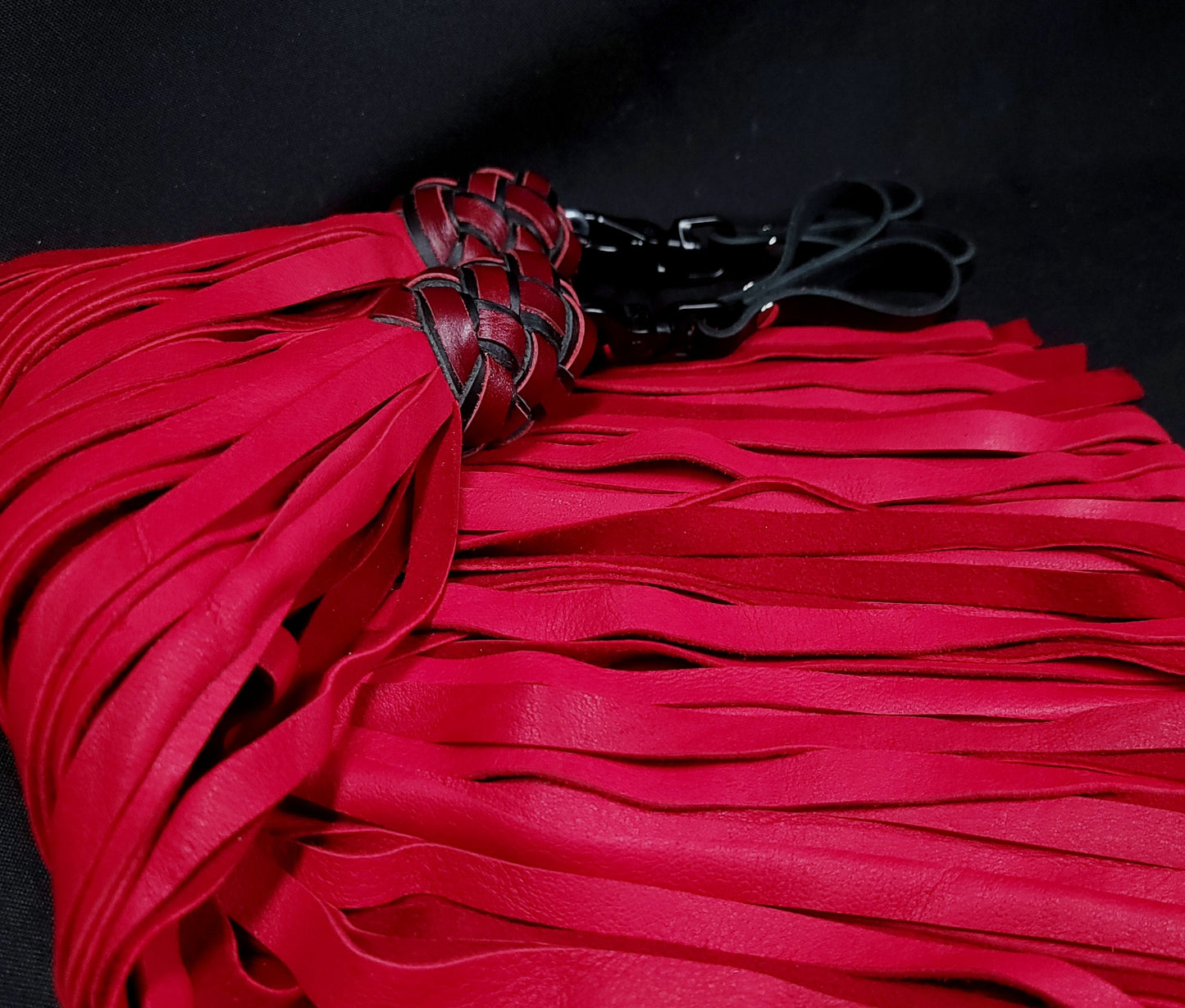 Red Deerskin Mop Finger Floggers - Made to Order