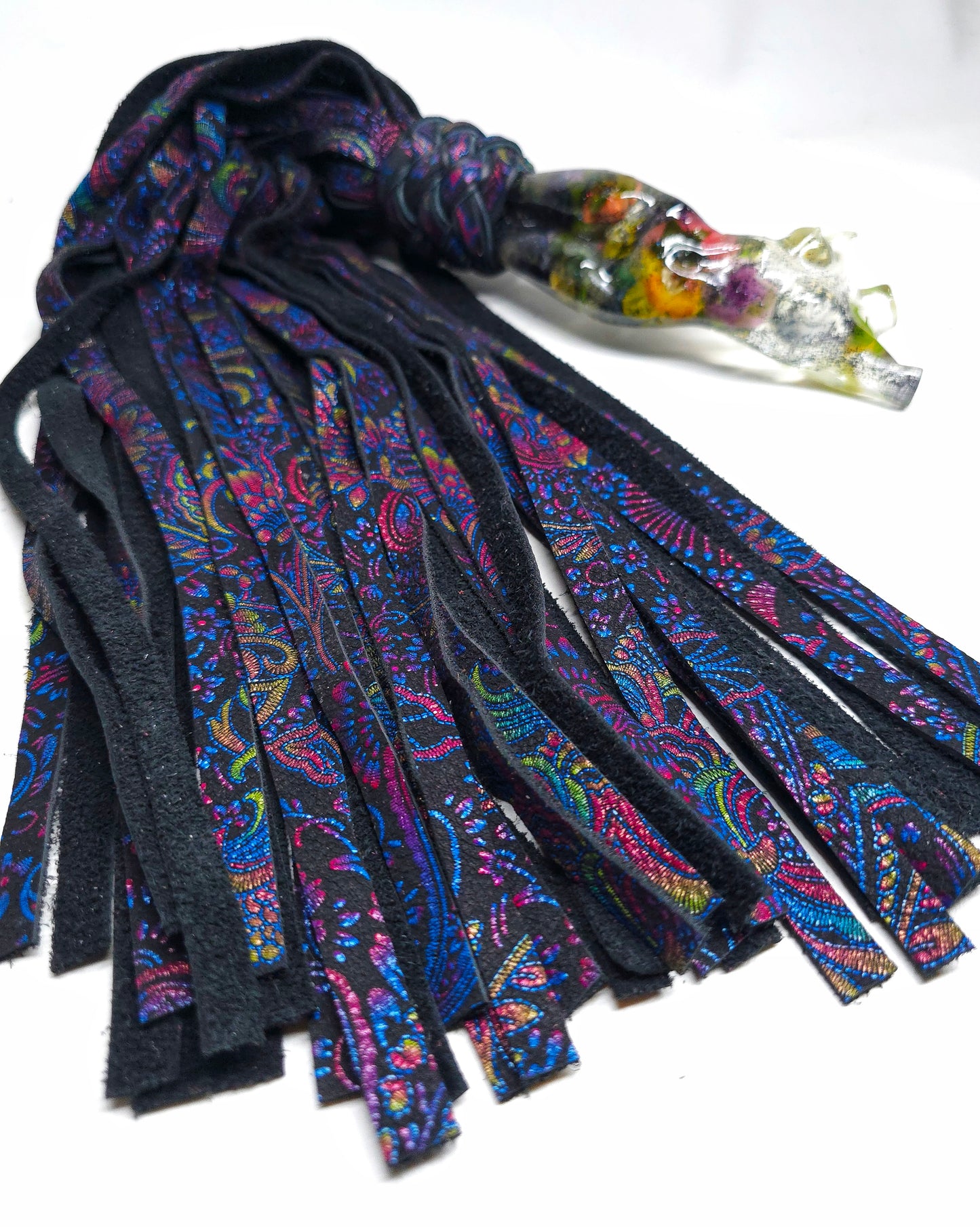 Rainbow Paisley Sevine Flogger with Flowers