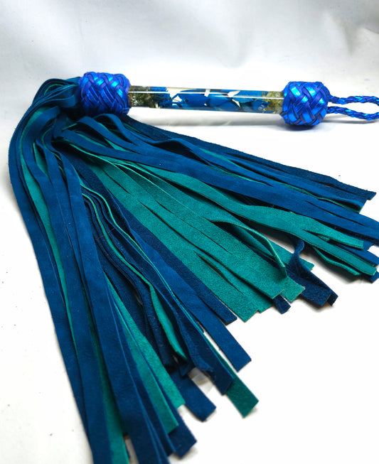 Blue Green Flower and Leaves Flogger