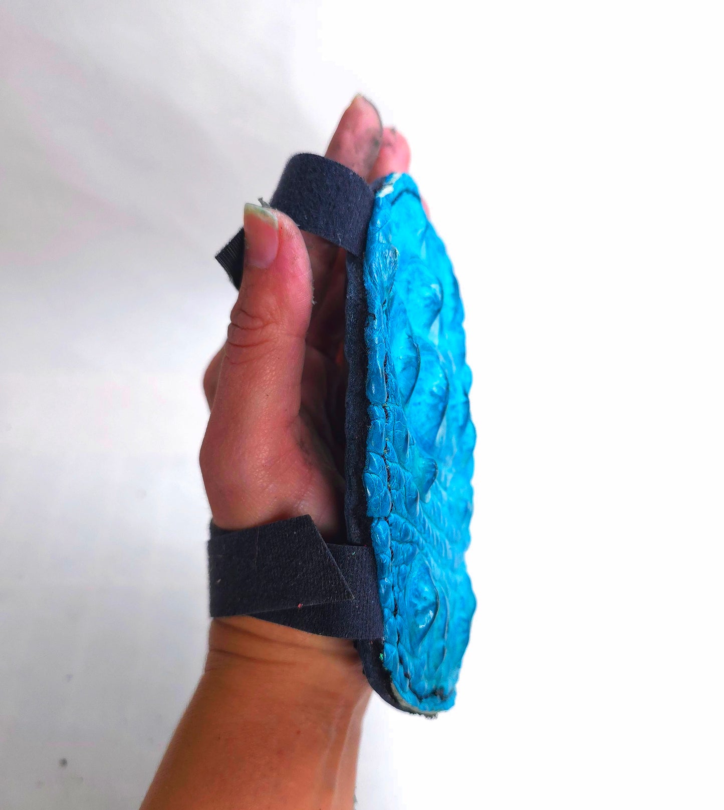 Teal Weighted Alligator Spanking Mitt - In Stock