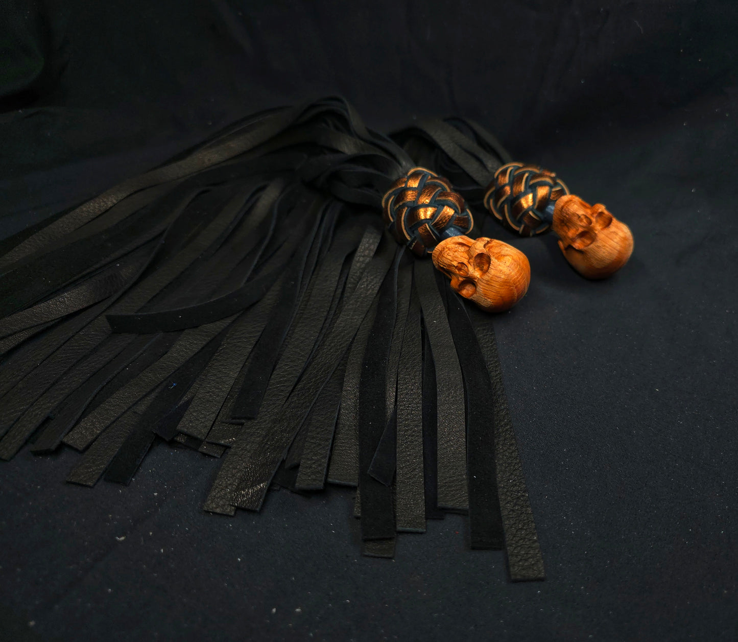 Skull Finger Floggers with Deerskin tails- Made to Order