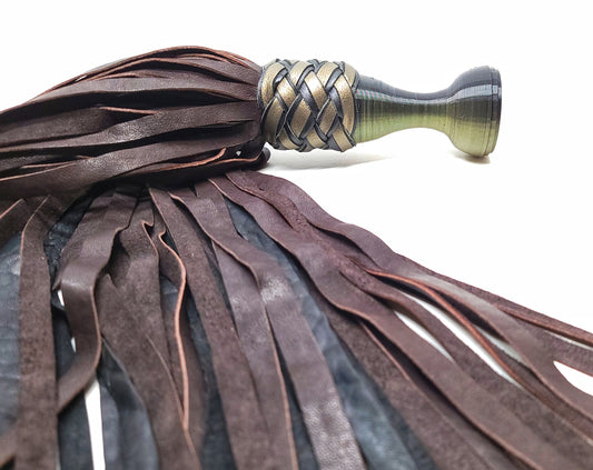 Black and Brown Lambskin  Mop Flogger- In Stock