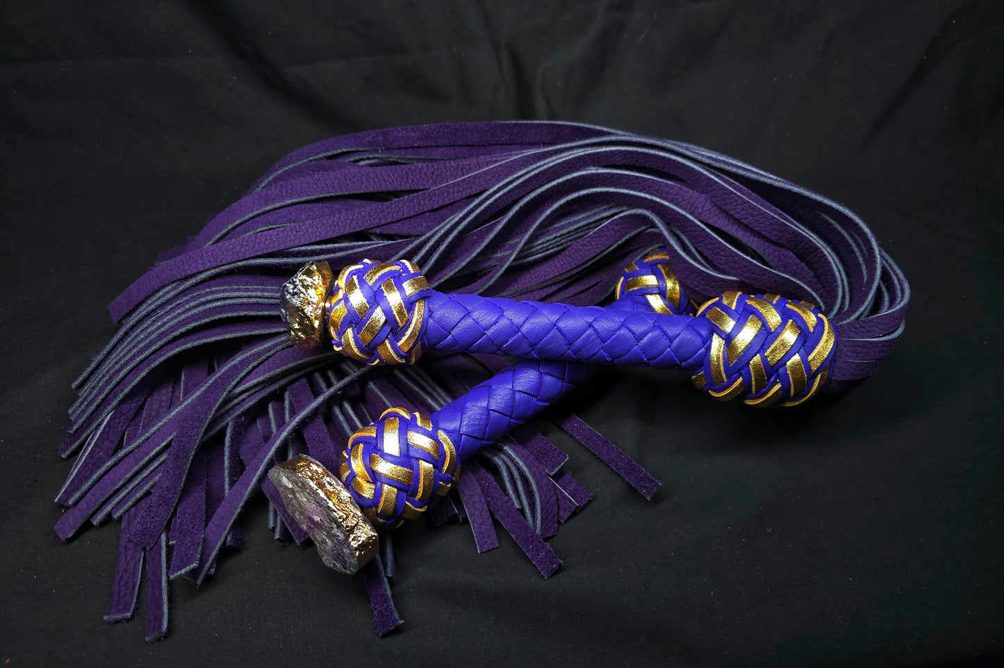 Amethyst Velvet Leather Flogger- In Stock