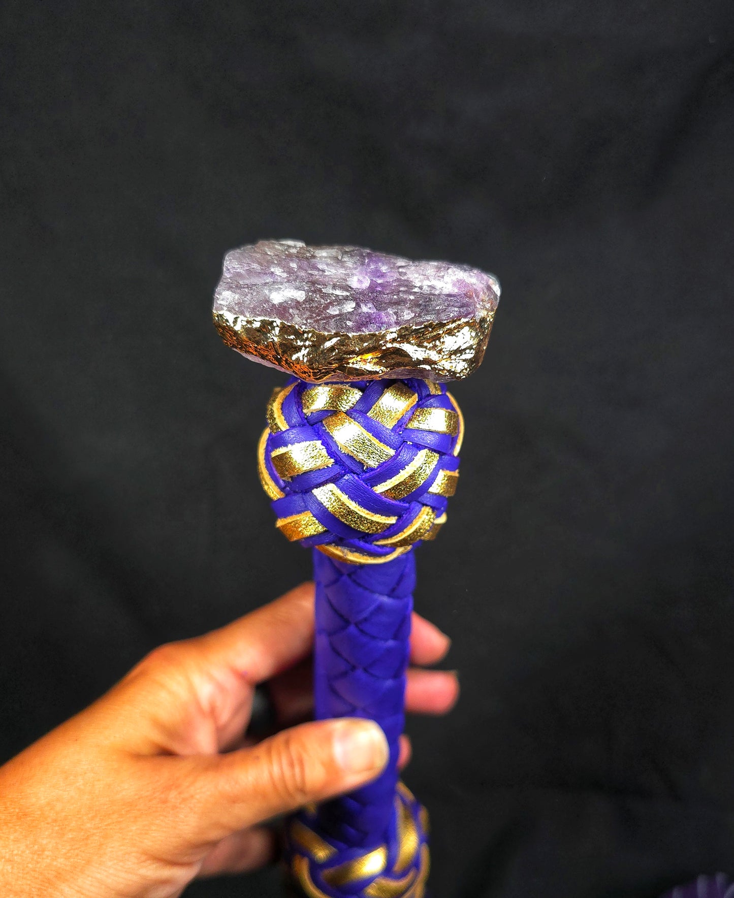 Amethyst Velvet Leather Flogger- In Stock