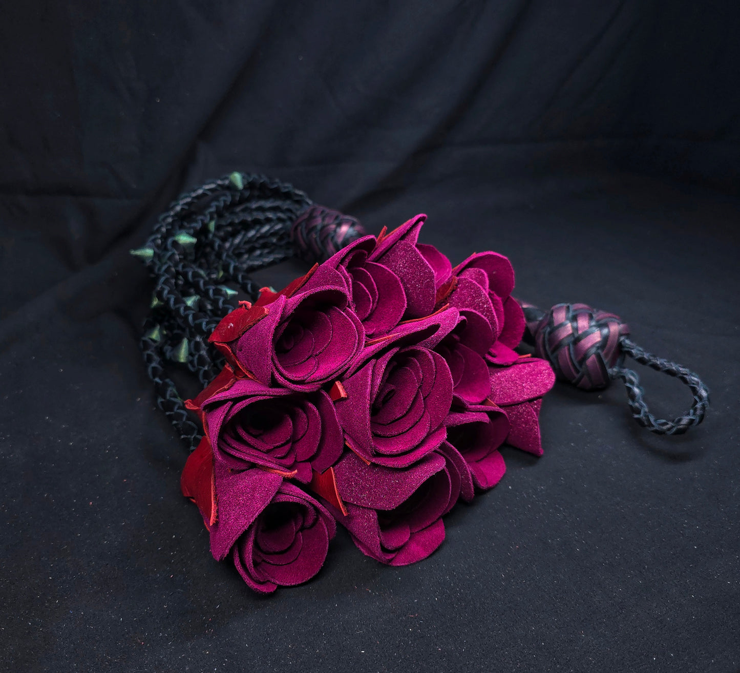 Burgundy Shimmer Rose Flogger- MADE TO ORDER
