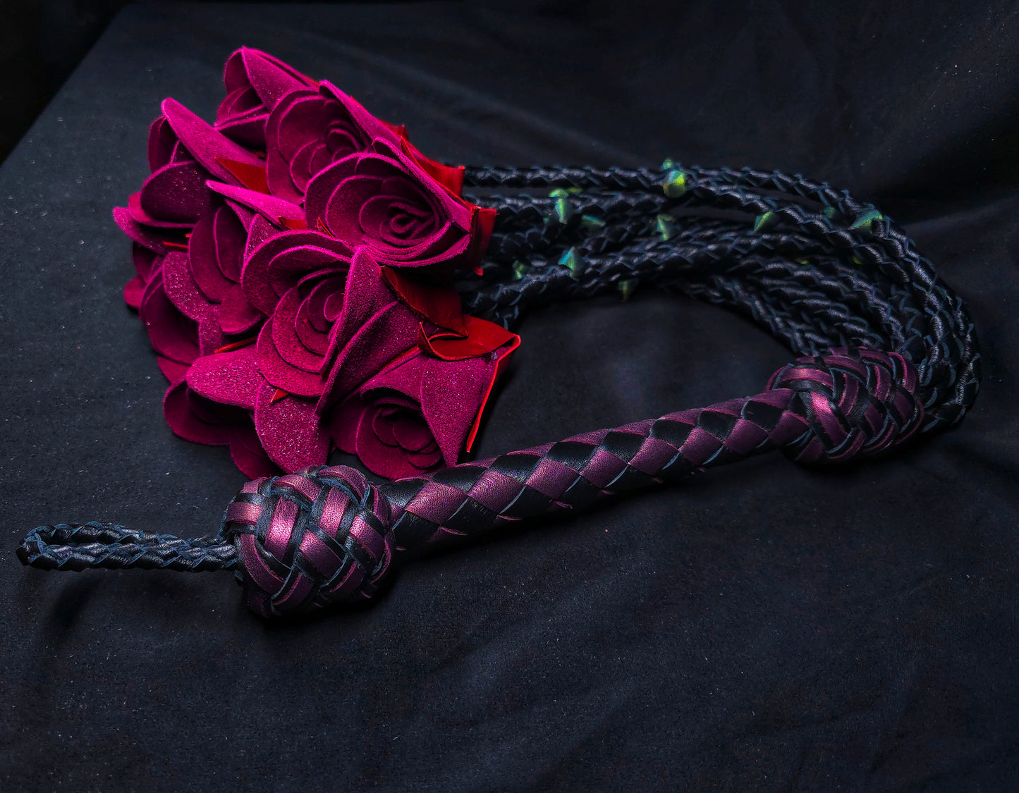 Burgundy Shimmer Rose Flogger- MADE TO ORDER
