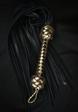 Black and Gold Bison Flogger XL- In Stock
