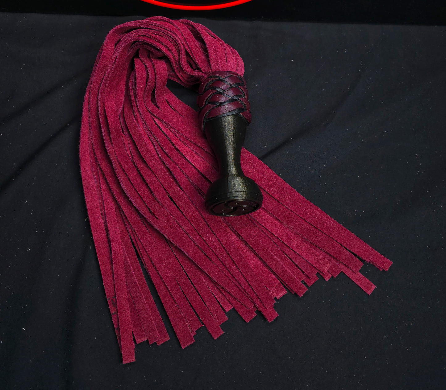 Burgundy Suede Leather Ball handle Flogger- In Stock