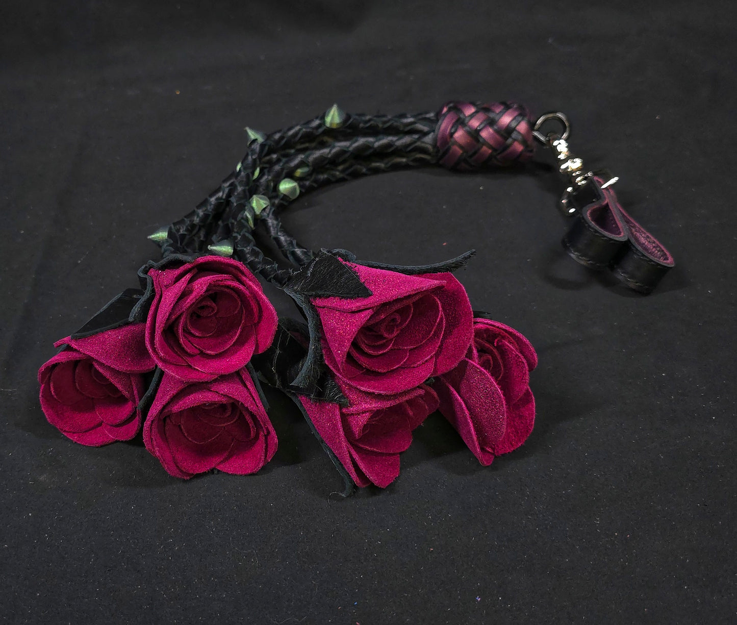 Burgundy Shimmer Rose  Finger Flogger