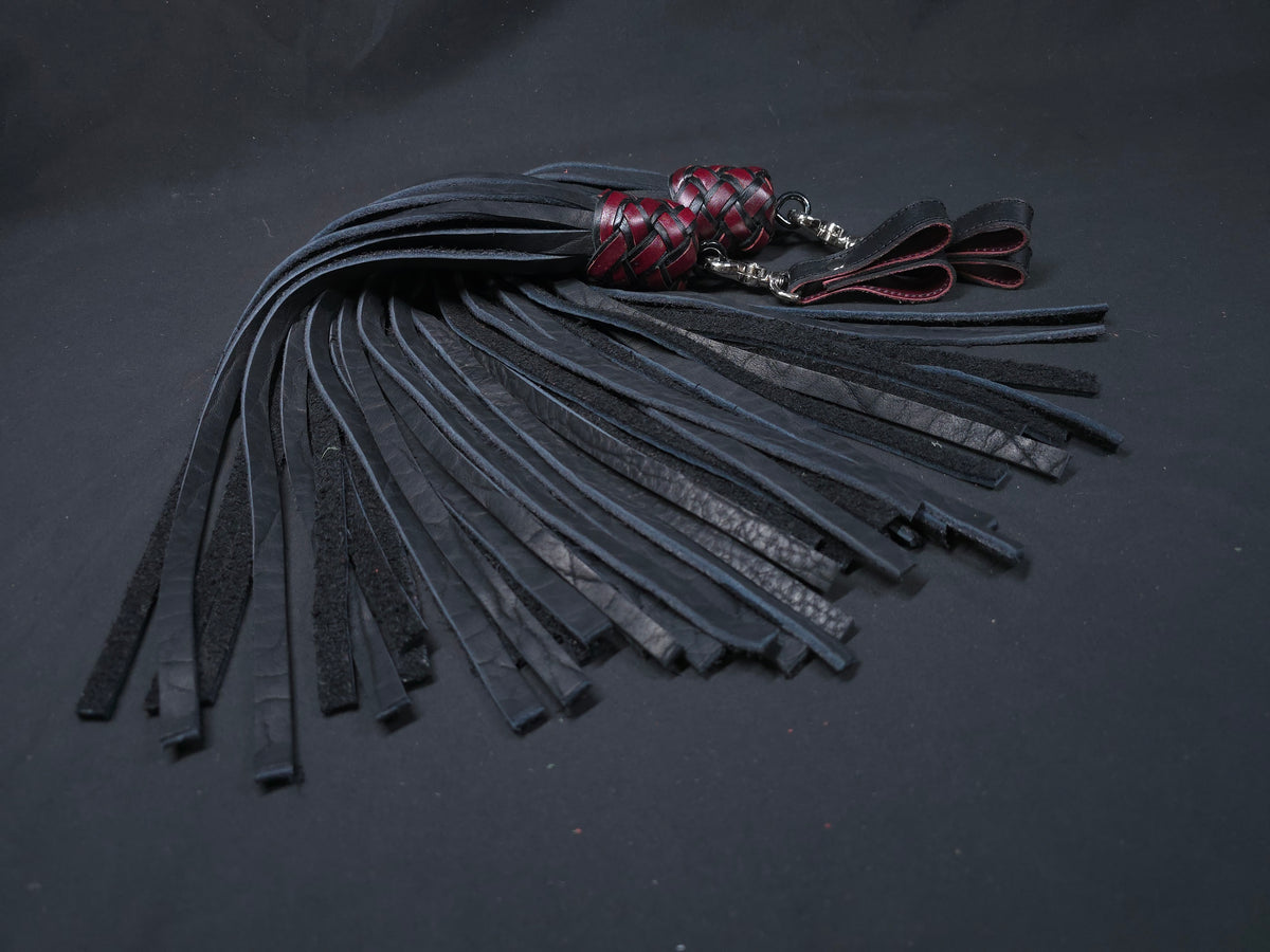Black and Red Bison Finger Floggers- In Stock
