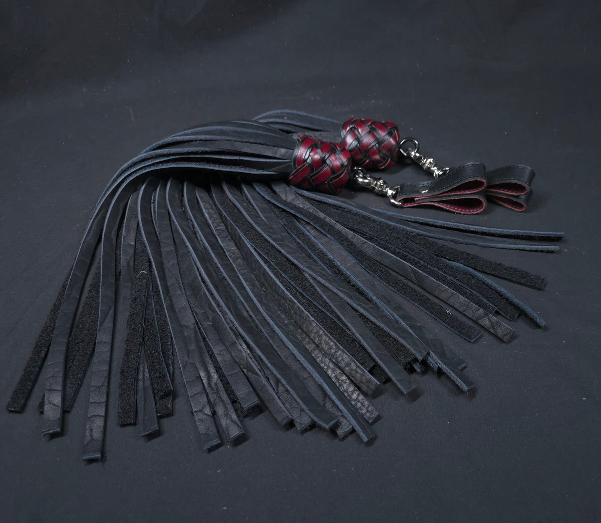 Black and Red Bison Finger Floggers- In Stock