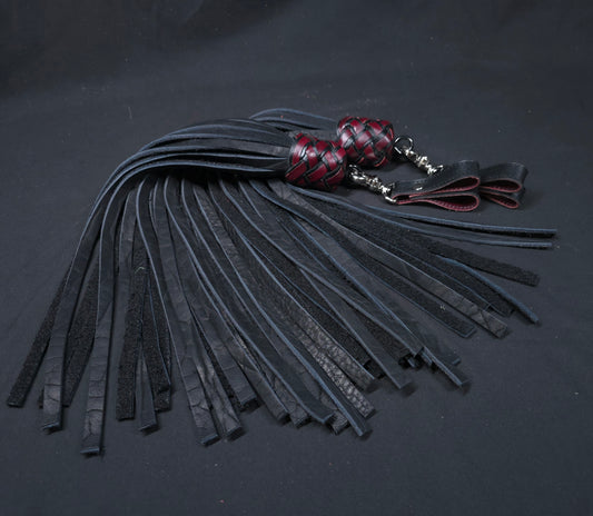 Black and Red Bison Finger Floggers- In Stock