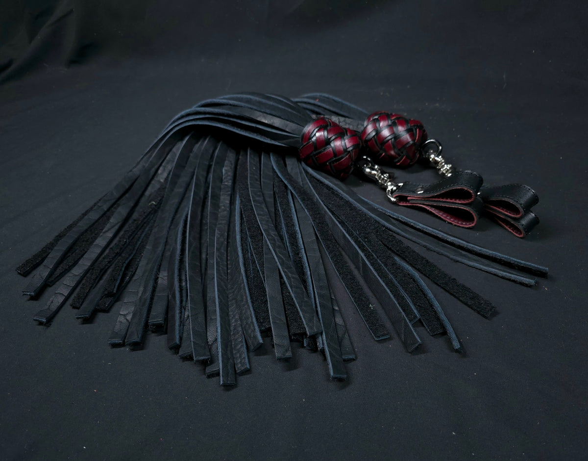 Black and Red Bison Finger Floggers- In Stock