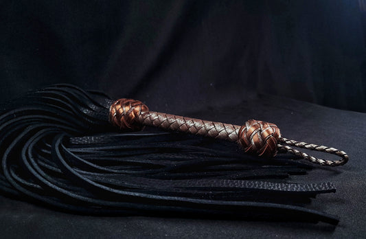 Heavy Metal Black Bison Flogger- Standard Size- Made to Order