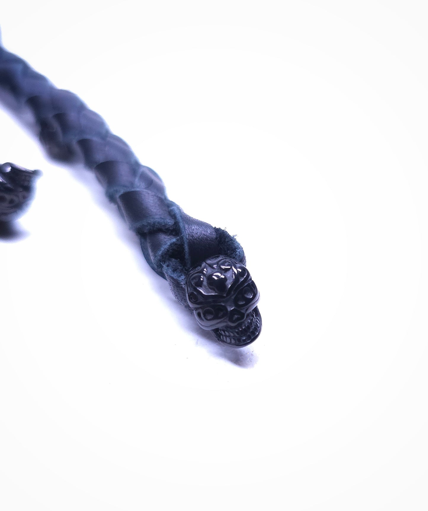 Voodoo Black Skull Cat O Nine Flogger- Made to Order