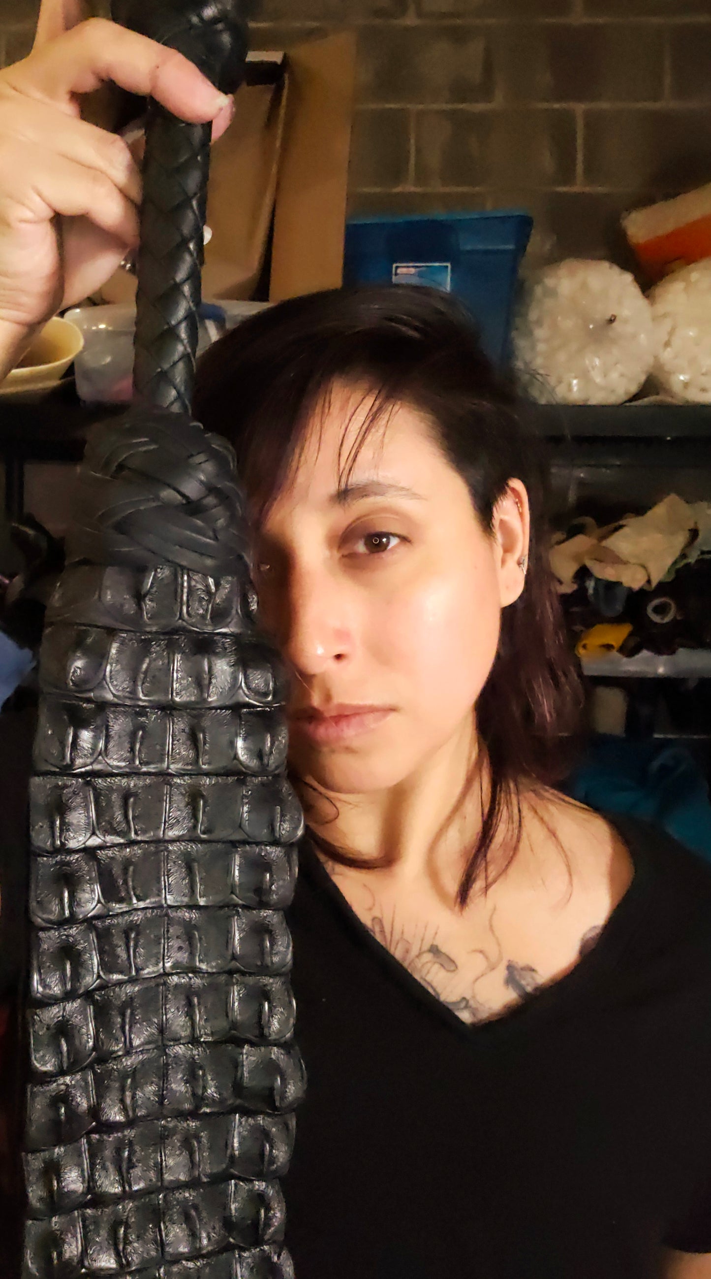 Alligator Dragon Tail- Black- In Stock