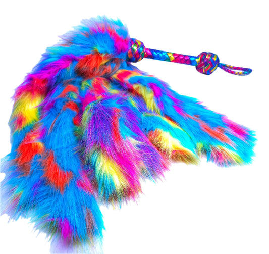 Bright Rainbow Fluffinator Flogger- Made to Order