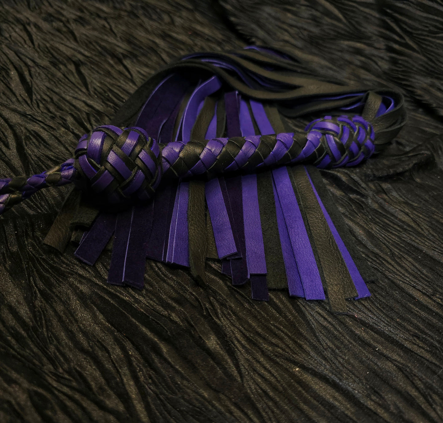 Purple Deerskin Leather Flogger