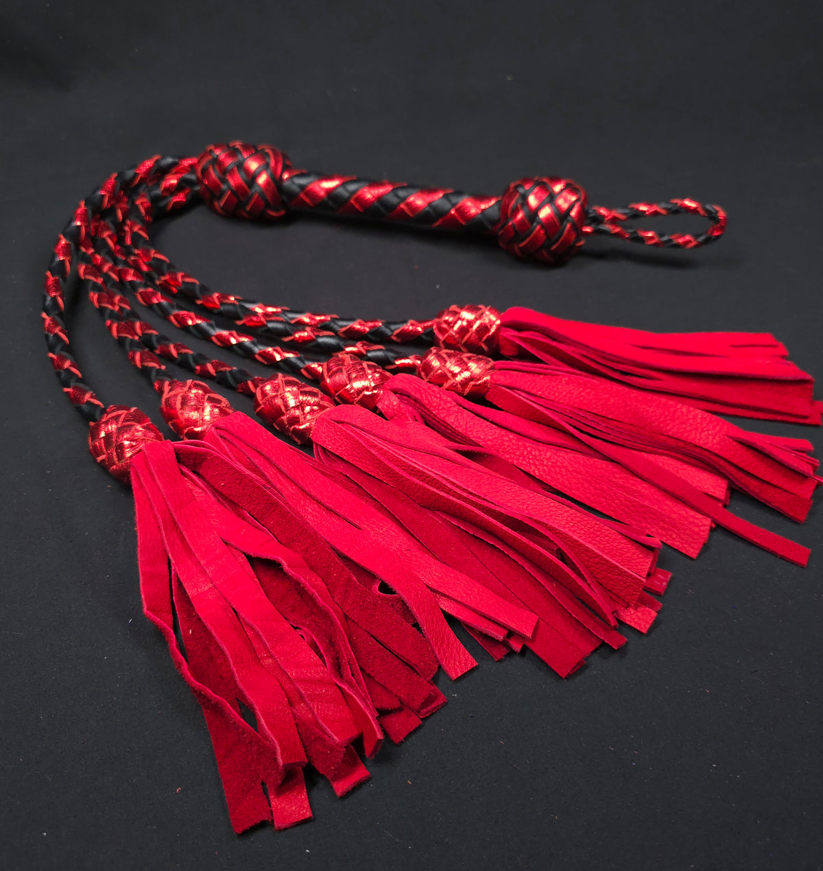 Metallic Red Deerskin Thumper Flogger- In Stock