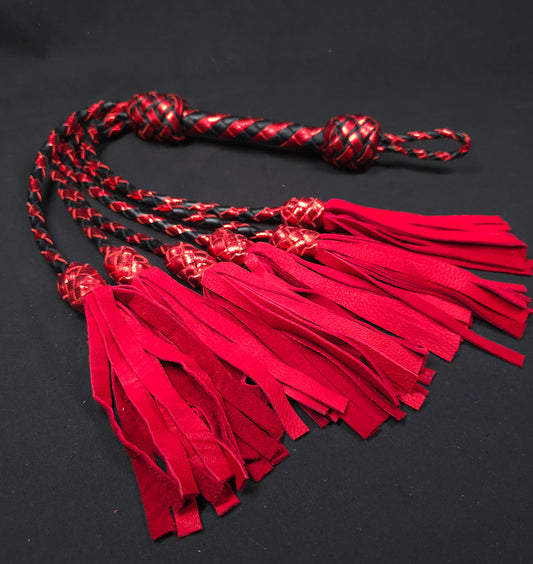 Metallic Red Deerskin Thumper Flogger- In Stock