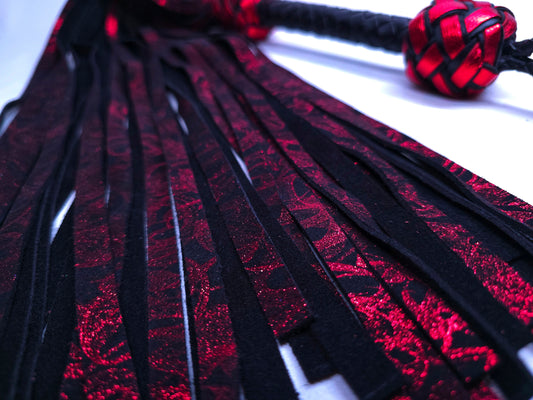 Ruby Smoke Leather Flogger- In Stock