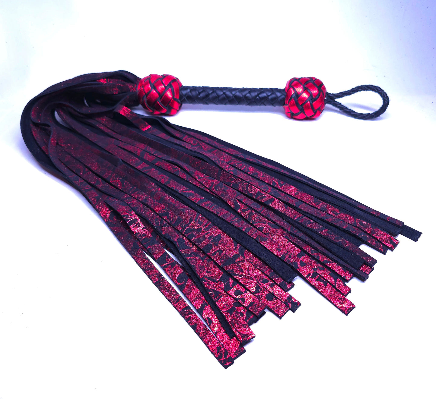 Ruby Smoke Leather Flogger- In Stock