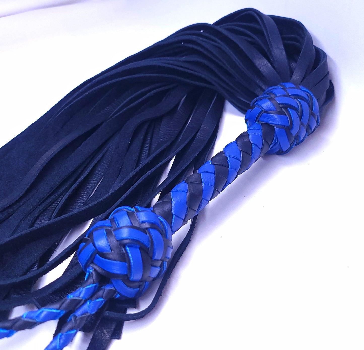 Black and Blue Bullhide Flogger- In stock