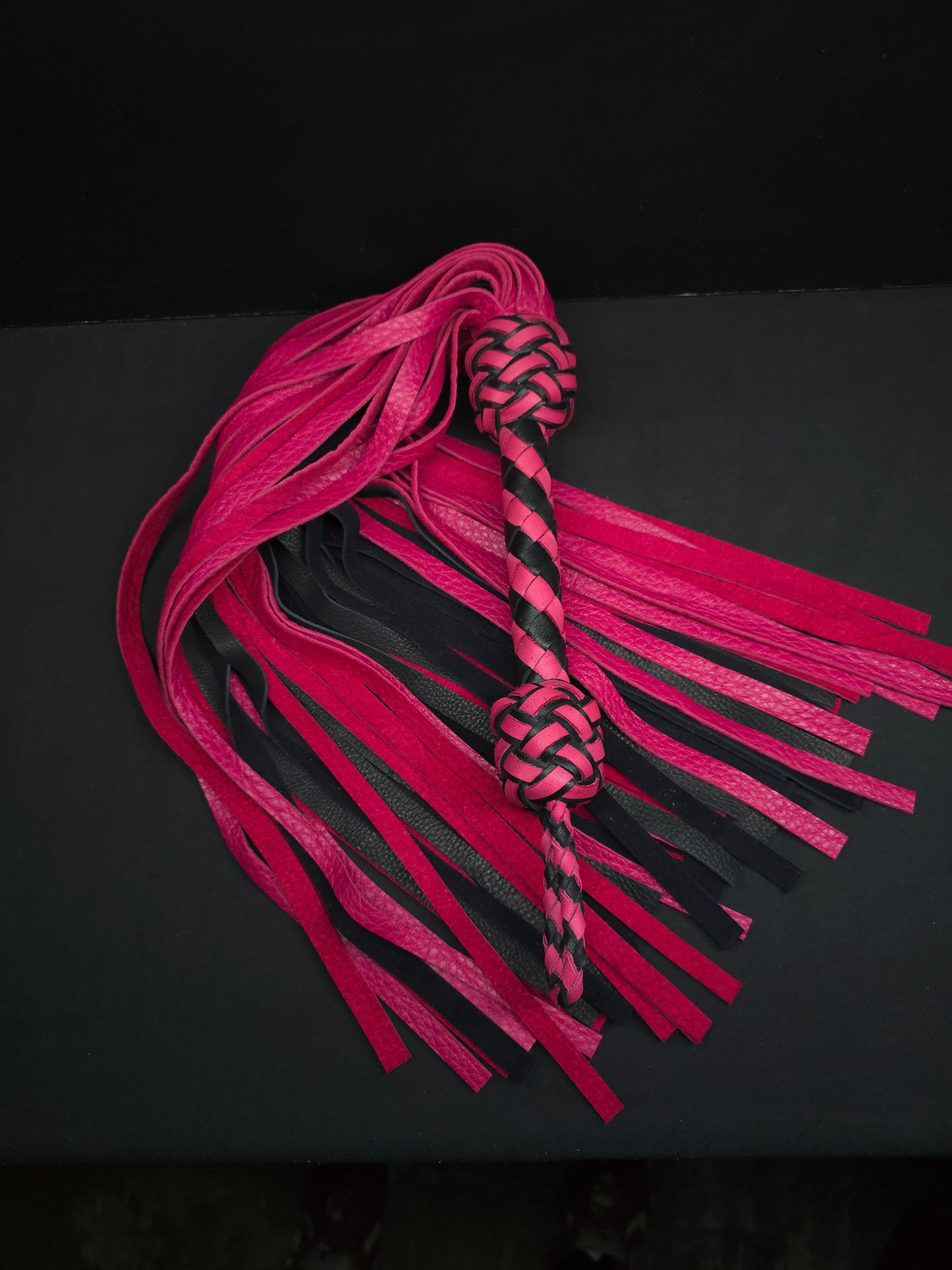 Pink and Black Deerskin Flogger- In Stock