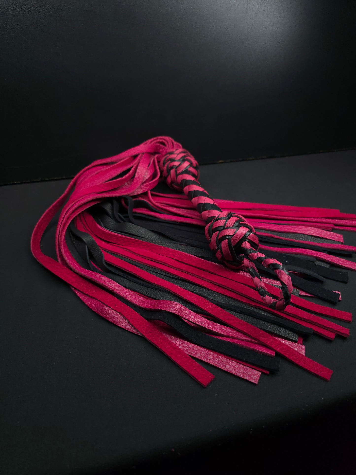 Pink and Black Deerskin Flogger- In Stock