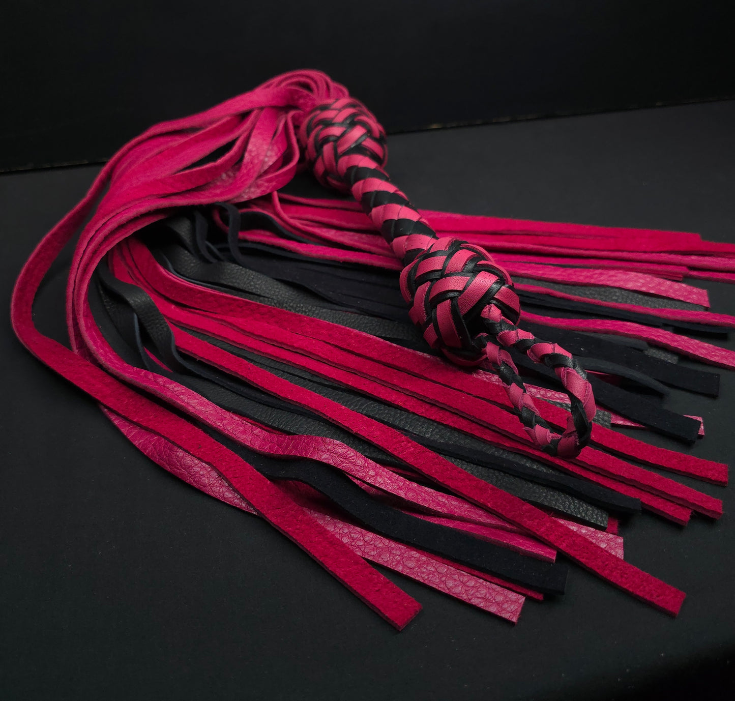 Pink and Black Deerskin Flogger- In Stock
