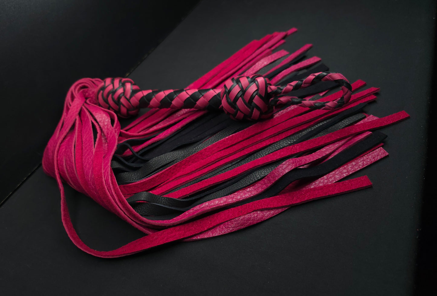 Pink and Black Deerskin Flogger- In Stock