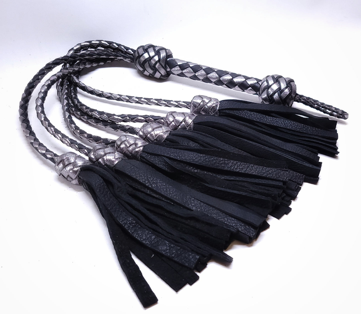 Black and Silver Leather Thumper- Made to Order