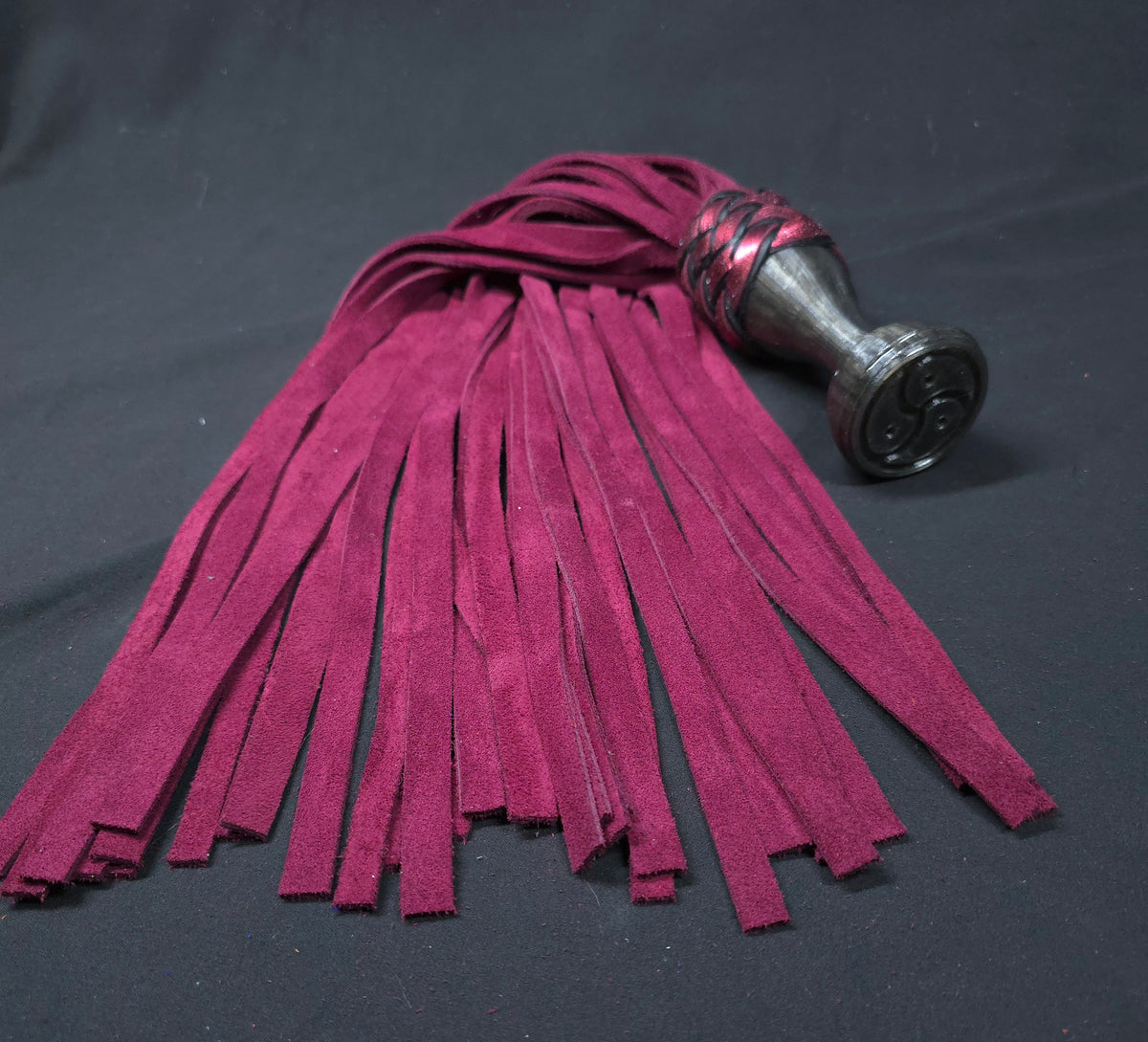 Burgundy Suede Leather Ball handle Flogger- In Stock