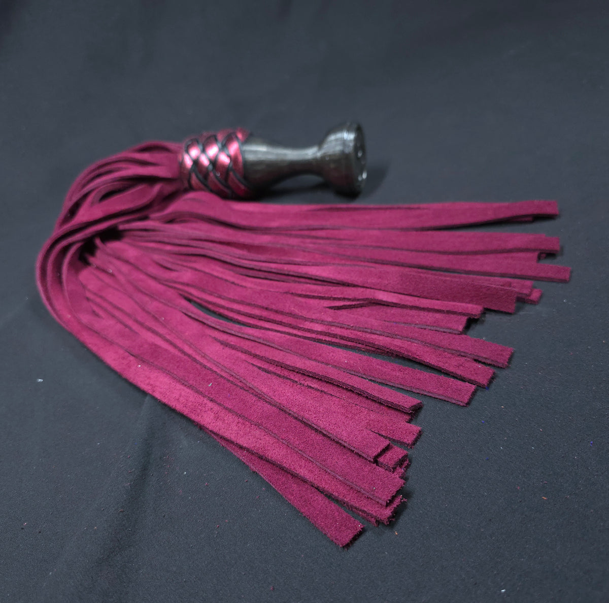 Burgundy Suede Leather Ball handle Flogger- In Stock