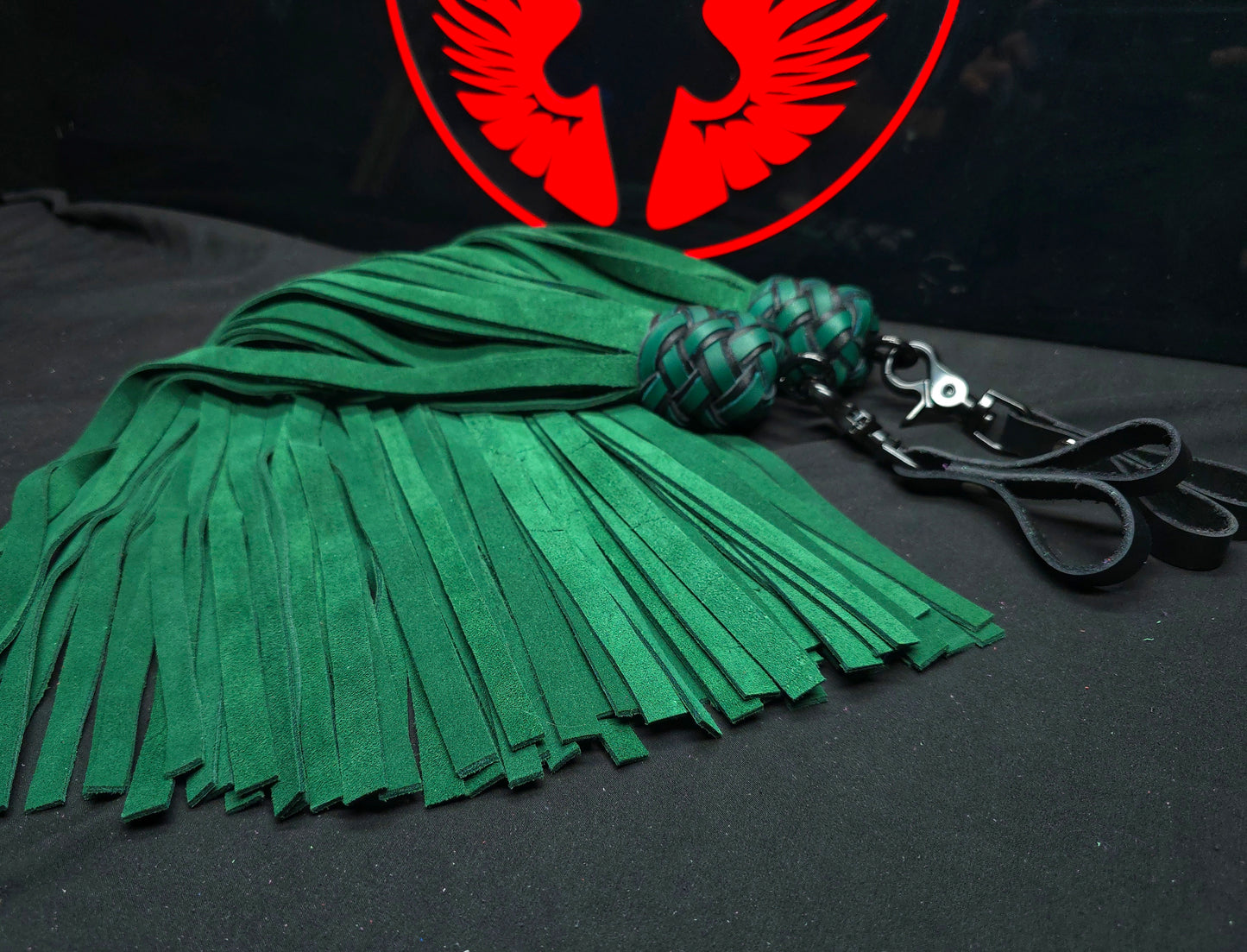 Hunter Green Suede Finger Floggers- In Stock