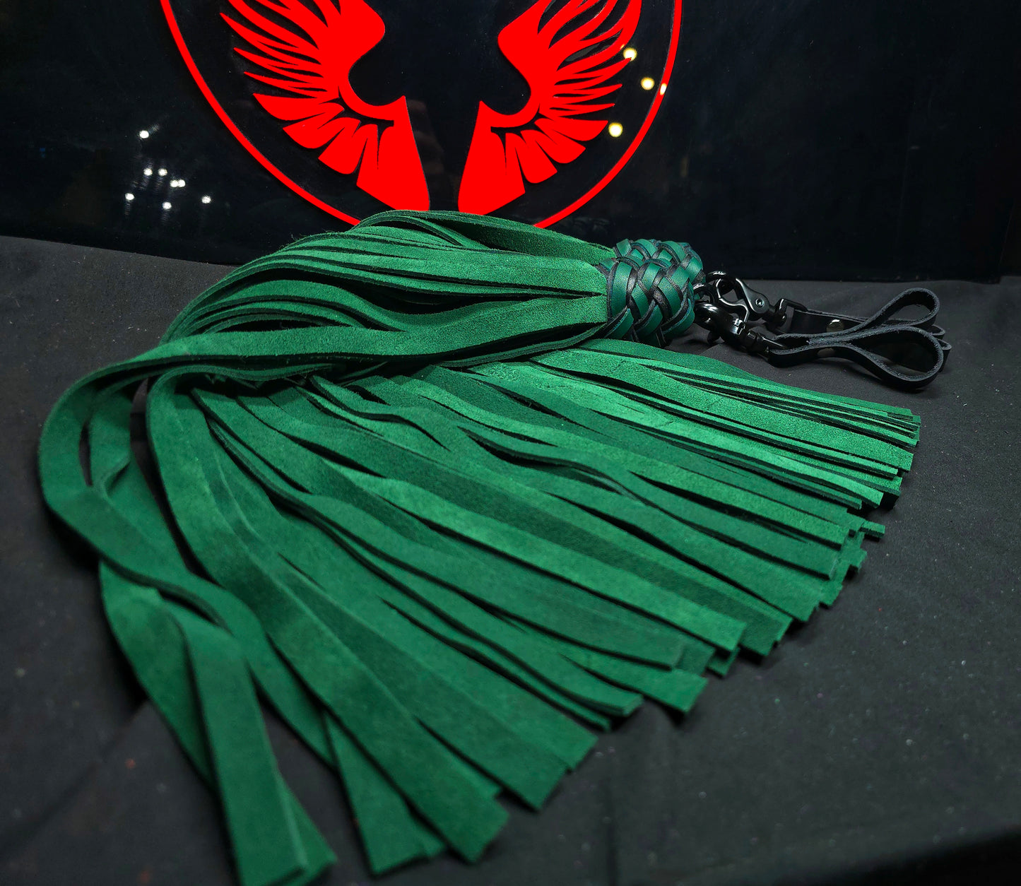 Hunter Green Suede Finger Floggers- In Stock