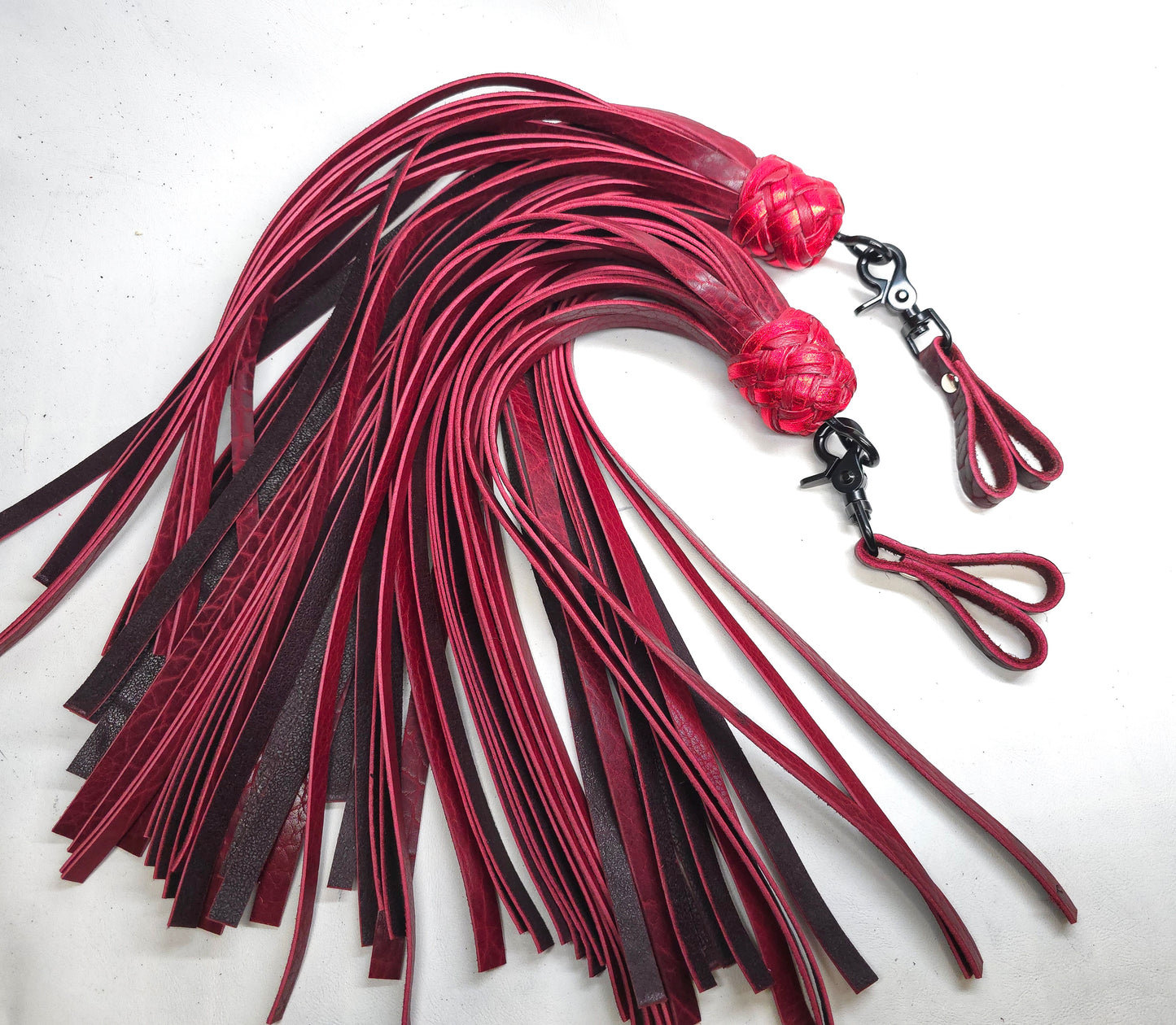 bison BDSM floggers with swivel loops
